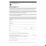 National Photo Release Form - Hereby Release Your Service Photos example document template