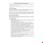 Character Reference Letter For Job - Providing Strong Recommendations for Students example document template