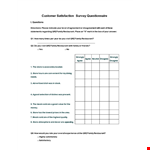 Family Restaurant Questionnaire Template | Ask the Right Questions example document template