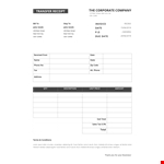 Transfer Receipt A example document template