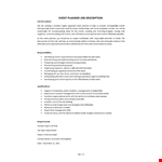 Event Planner Job Description example document template