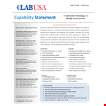 Simple Capability Statement Template - Security Services & Systems in Chicago example document template