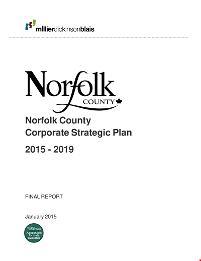 Final Corporate Strategic Plan for Community Strategic County Norfolk