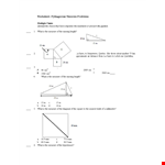 Pythagorean Theorem Worksheet example document template