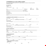 Commercial Office Lease Application Form example document template