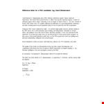 Reference Letter For A Phd Candidate example document template