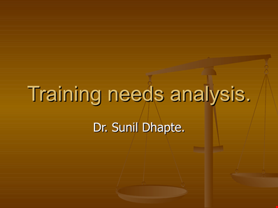 Training Needs Analysis Action Plan