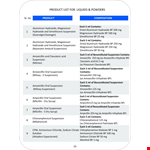 Product List Template For Liquids example document template