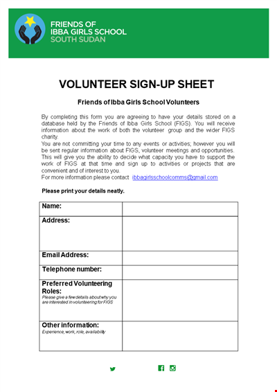 Volunteer Form for Figs: Get Information and Submit Volunteer Details