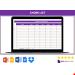 Chores List Template example document template