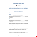 International Sales Contract Agreement Pdf Format example document template