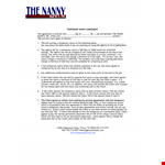Temporary Nanny Contract Template example document template
