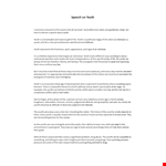 Speech On Youth example document template