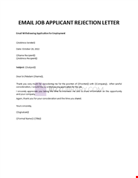 Job Application Withdrawal Letter