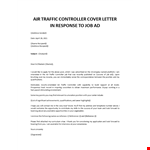 Air Traffic Controller cover letter example document template