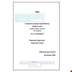 Customizable Research Proposal Template - Streamline Your Study Now example document template