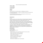 Executive Assistant Resume Word example document template