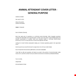Animal Attendant cover letter example document template