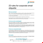 Mobile Email Signature Etiquette example document template