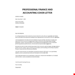 Finance and accounting cover letter example document template