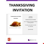 Thanksgiving Invitation Template example document template