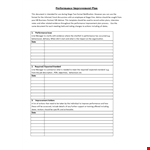 Performance Improvement Plan Template - Effective Actions to Improve Performance example document template