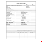 Personal Financial Statement Template for Easy Financial Tracking example document template