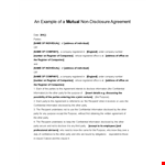 Easy to Use Non Disclosure Agreement Template for Parties and Recipients example document template