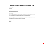 Application for job promotion for passing higher degree example document template