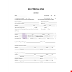 Electrical Job Sheet example document template