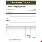 Purchase Order Template - Streamline Your Purchasing Process example document template