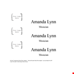 Customize Your Look with Amanda's Musician Name Tag Template example document template