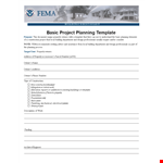 Project Planning Template for Building Projects example document template