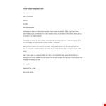 Formal Teacher Resignation Letter example document template