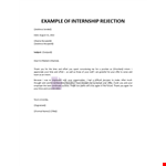 Internship Rejection Letter Template example document template 