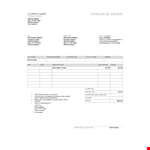 Create a Purchase Order | Company | PO Number | Street Address example document template