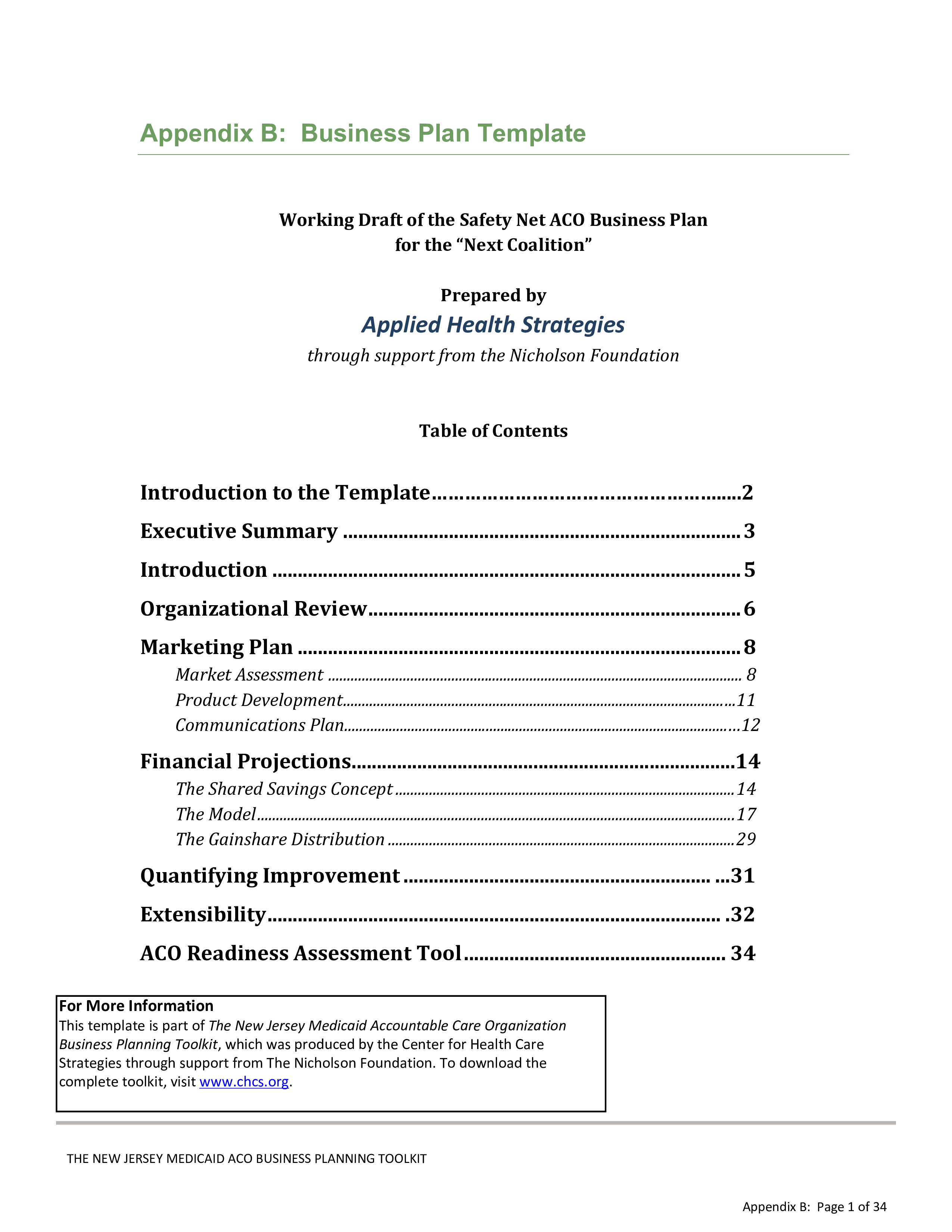 Health Care Business Plan Template | Create a Successful Plan for Your