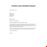 Student Loan Statement Request example document template