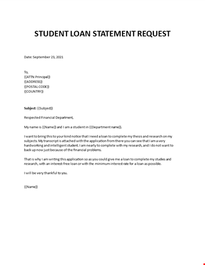 Student Loan Statement Request