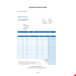 Quotation Template Words example document template