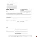 Quit Claim Deed Template - Create, Sign, and File in California example document template