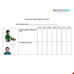 Printable Preschool Behavior Chart – Track and Reward Your Child's Behavior example document template