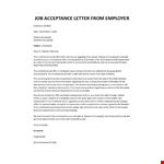 Job acceptance letter from employer example document template 