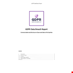 GDPR data breach report template example document template