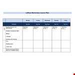 Elementary Lesson Plan Template example document template