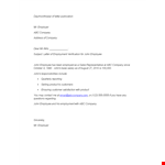 Proof of Employment Letter - Template for Company to Verify Employment of Employee example document template
