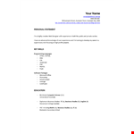 Free Fresher Web Designer Resume Sample example document template