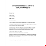 Audio Engineer cover letter example document template