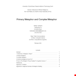 Discover the Power of Complex Metaphors: Unveiling the Primary Theory Behind Metaphors example document template