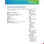 Client Seminar Planning Checklist: Advisor Tips for Engaging Their Clients in 4 Weeks example document template